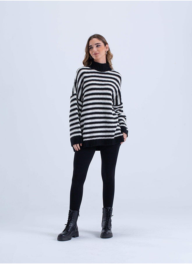 Carina striped-knitted-pullover  - Image 1