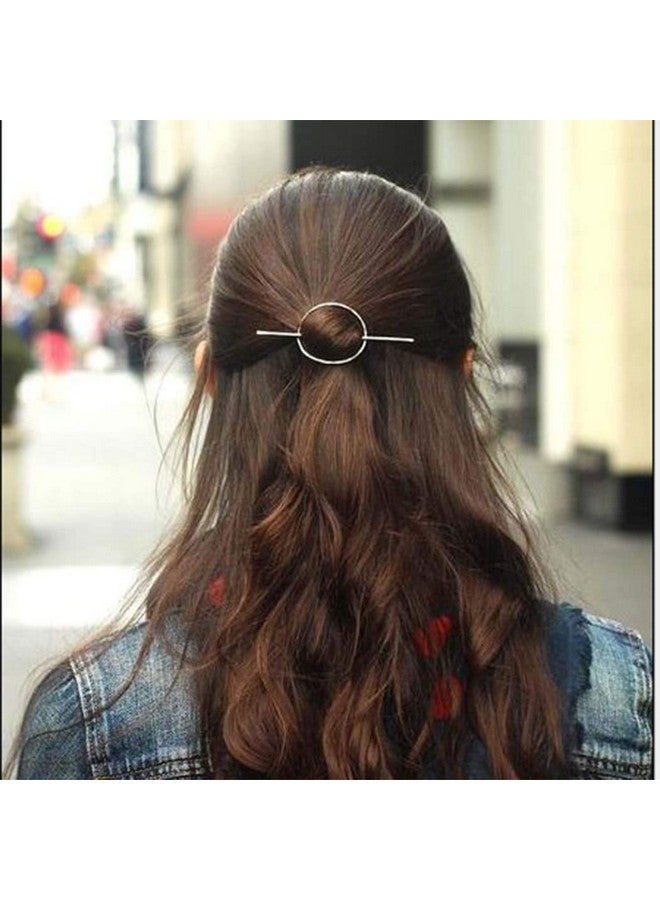 Dreamin Dreamyn Round Hair Clips Hollow Circle Hair Barrettes Fashion Geometric Hairpins Minimalist Hair Accessories Hair Jewelry For Women And Girls (Silver)  - Image 1