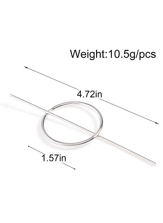 Dreamin Dreamyn Round Hair Clips Hollow Circle Hair Barrettes Fashion Geometric Hairpins Minimalist Hair Accessories Hair Jewelry For Women And Girls (Silver)  - Image 3