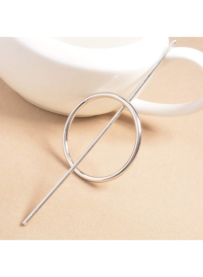 Dreamin Dreamyn Round Hair Clips Hollow Circle Hair Barrettes Fashion Geometric Hairpins Minimalist Hair Accessories Hair Jewelry For Women And Girls (Silver)  - Image 2