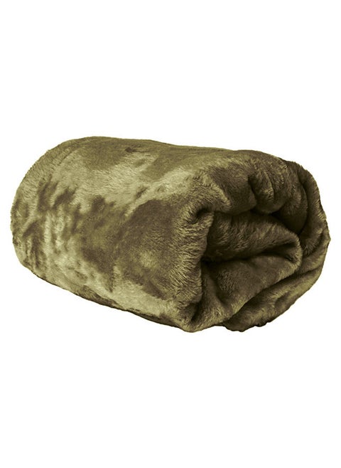 Single Micro Fleece Flannel Blanket 260 GSM Super Plush and Comfy Throw Blanket Size 150 x 200cm Olive