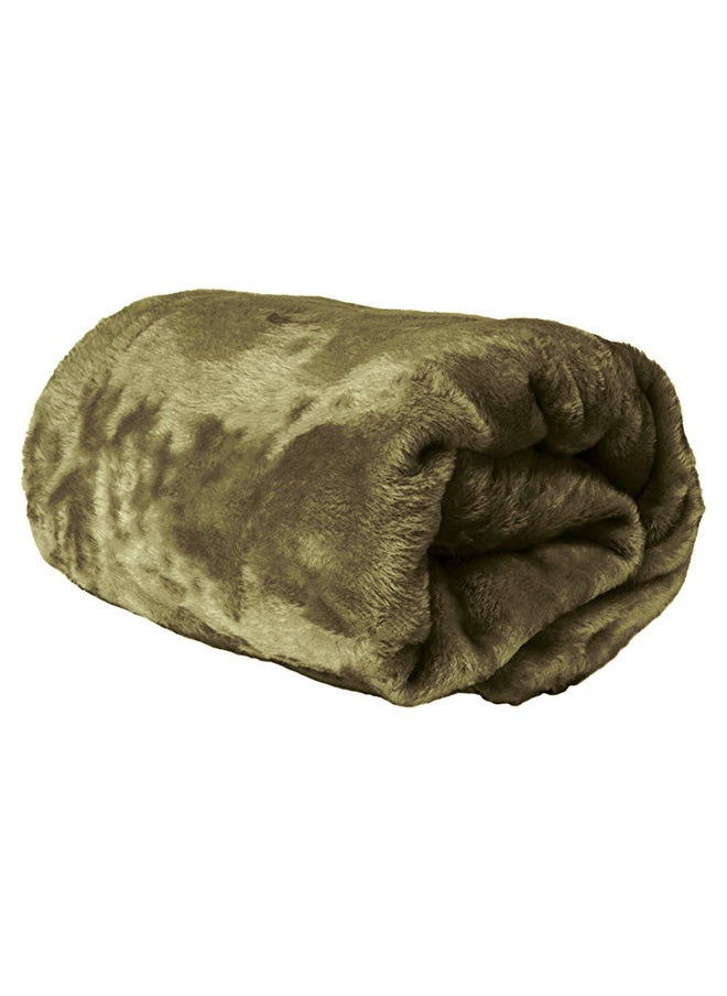 Hotel Linen Klub - Single Micro Fleece Flannel Blanket 260 GSM Super Plush and Comfy Throw Blanket Size 150 x 200cm Olive - Image 1