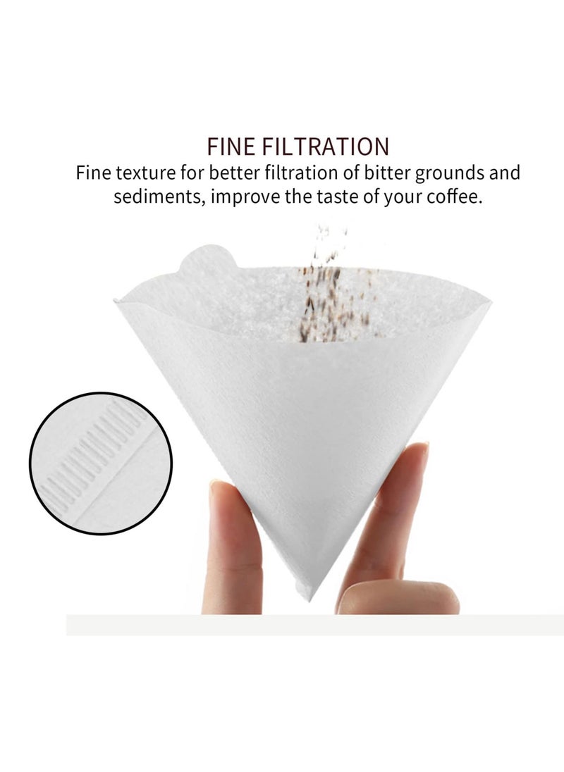 V60 Paper Filter White Made from Wood Pulp Size 2-4 Cups 100pcs with Box V Shape or Cone Shape Ideal for V60 Pour Over and Drip Coffee Makers