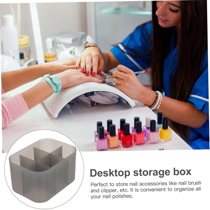 1pc Nail Art Tool Storage Case Multifunctional Desktop Organizer for Manicure Accessories Lightweight and Compact Design Compartments for Nail Brushes and Tools - Image 4