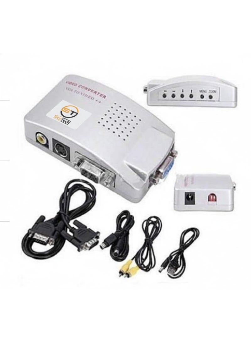 Sky Tech 20pcs VGA to video converter New PC Laptop Computer VGA to AV RCA Signal TV S-Video Converter Box Supports NTSC PAL system - Image 3