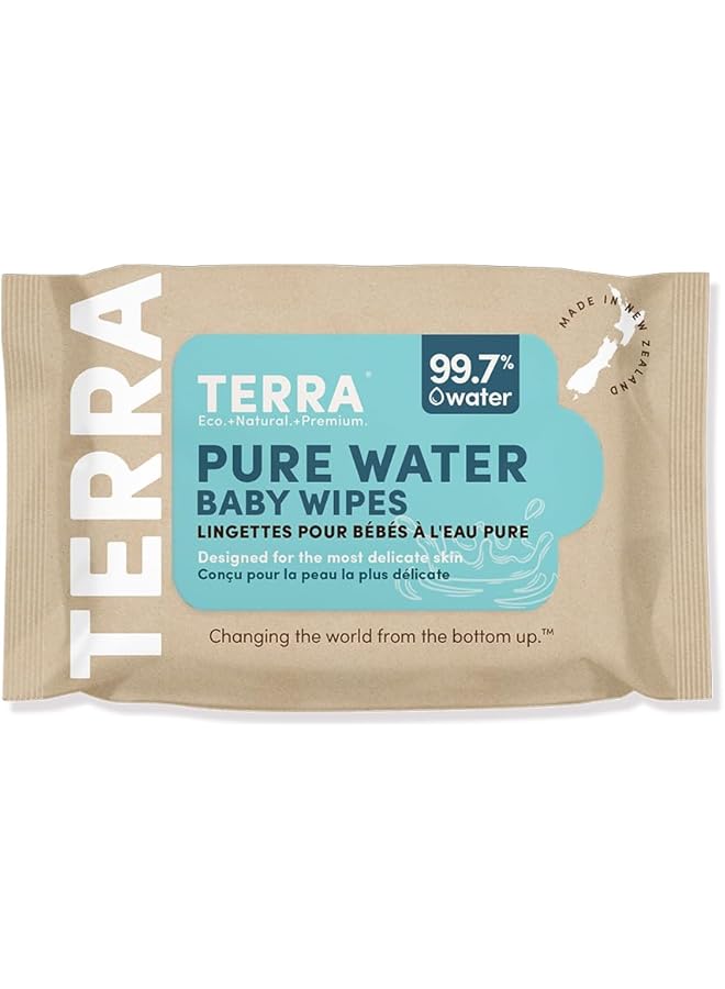 Terra Bamboo Baby Wipes99.7% Pure New Zealand Water 100% Biodegradable Bamboo Fiber 0% Plastic For Sensitive Skin No Harmful Chemicals Or Unwanted Ingredients 0+ Months 1 Pack Of 24 Wipes - Image 1