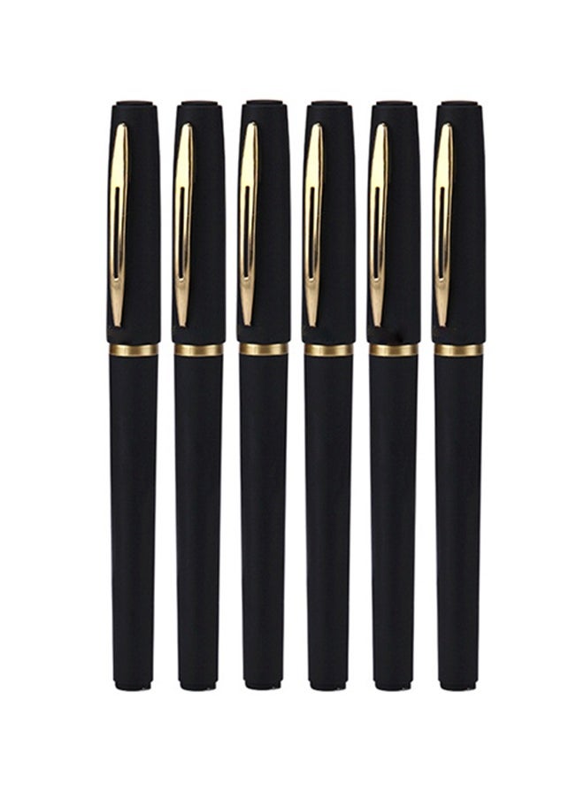 Uniball 6-Piece Liquid Ink Pen Set Office Signature Pen 0.5mm Nib Large Capacity Neutral Suitable for Office Students Exams Black  - Image 1