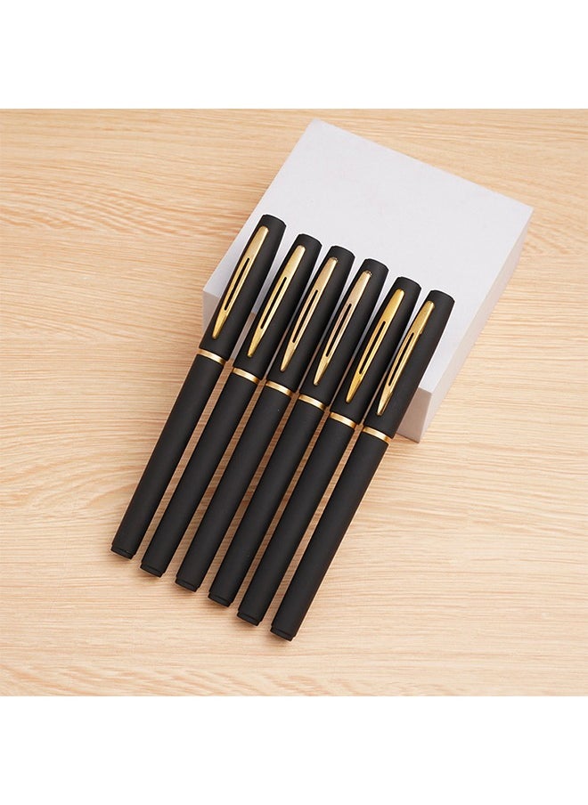 Uniball - 6-Piece Liquid Ink Pen Set Office Signature Pen 0.5mm Nib Large Capacity Neutral Suitable for Office Students Exams Black - Image 1