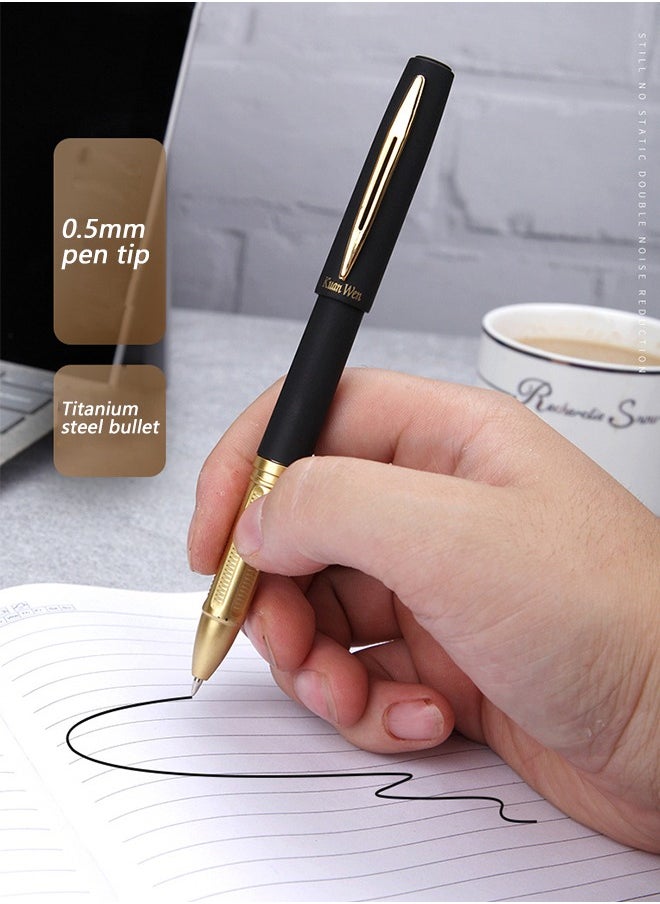 Uniball - 6-Piece Liquid Ink Pen Set Office Signature Pen 0.5mm Nib Large Capacity Neutral Suitable for Office Students Exams Black - Image 1