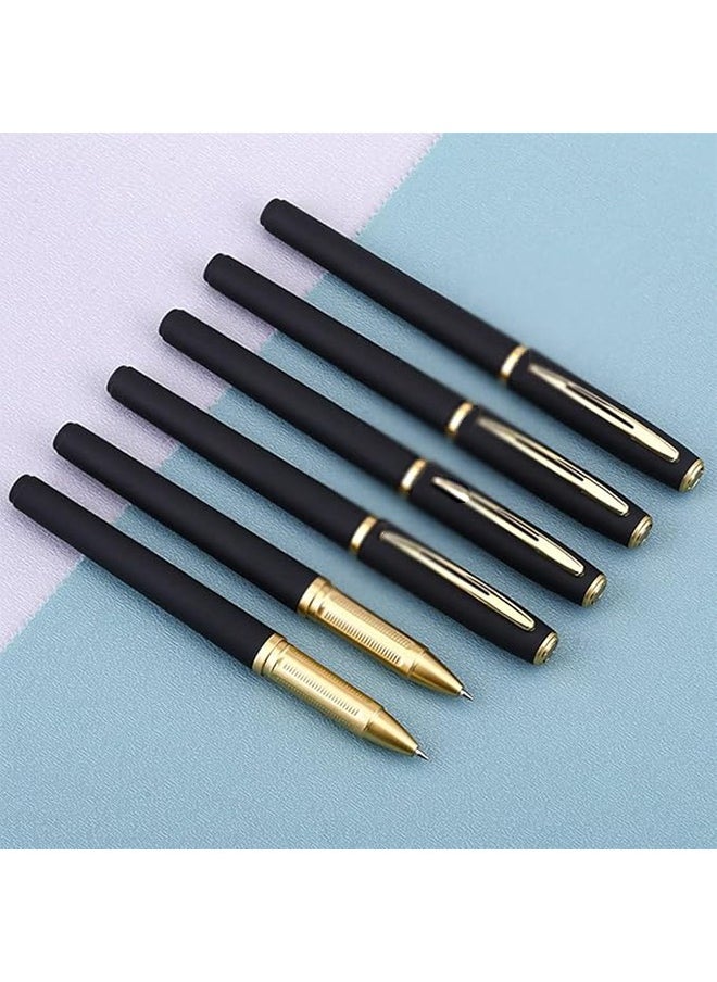 Uniball - 6-Piece Liquid Ink Pen Set Office Signature Pen 0.5mm Nib Large Capacity Neutral Suitable for Office Students Exams Black - Image 1