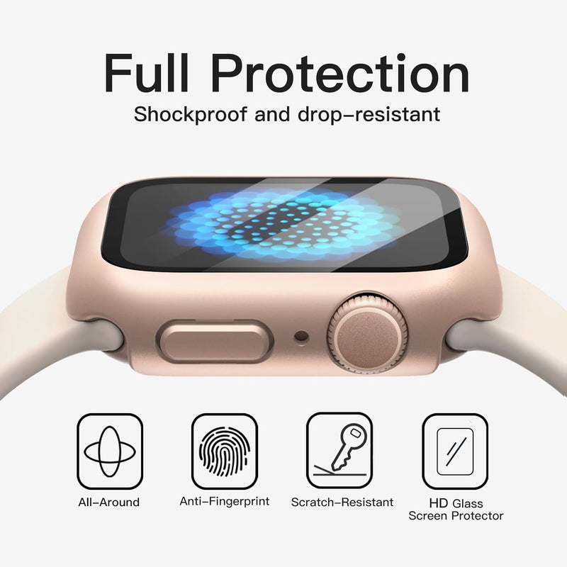 Case for Apple Watch Series 11/10 46mm, Rose Gold | with Screen Protector, Built-in Tempered Glass, High Touch Sensitivity, Full Protection, Hard PC Design - Image 5