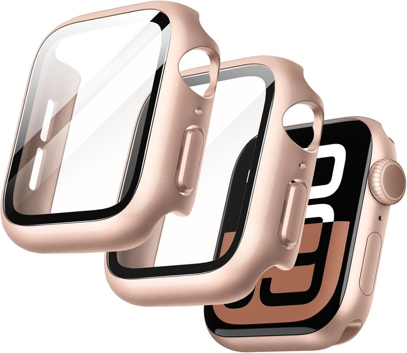Case for Apple Watch Series 11/10 46mm, Rose Gold | with Screen Protector, Built-in Tempered Glass, High Touch Sensitivity, Full Protection, Hard PC Design - Image 1
