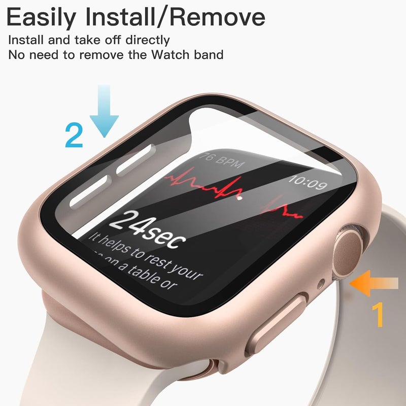 Case for Apple Watch Series 11/10 46mm, Rose Gold | with Screen Protector, Built-in Tempered Glass, High Touch Sensitivity, Full Protection, Hard PC Design - Image 4