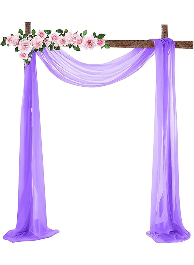 The Bros قماش تزيين قوس الزفاف، 1 لوحة 29.5" × 19 قدم ستائر قوس الزفاف البيضاء خلفية شفافة لحفل الزفاف ديكور سقف الحفلات (بنفسجي) - Image 1