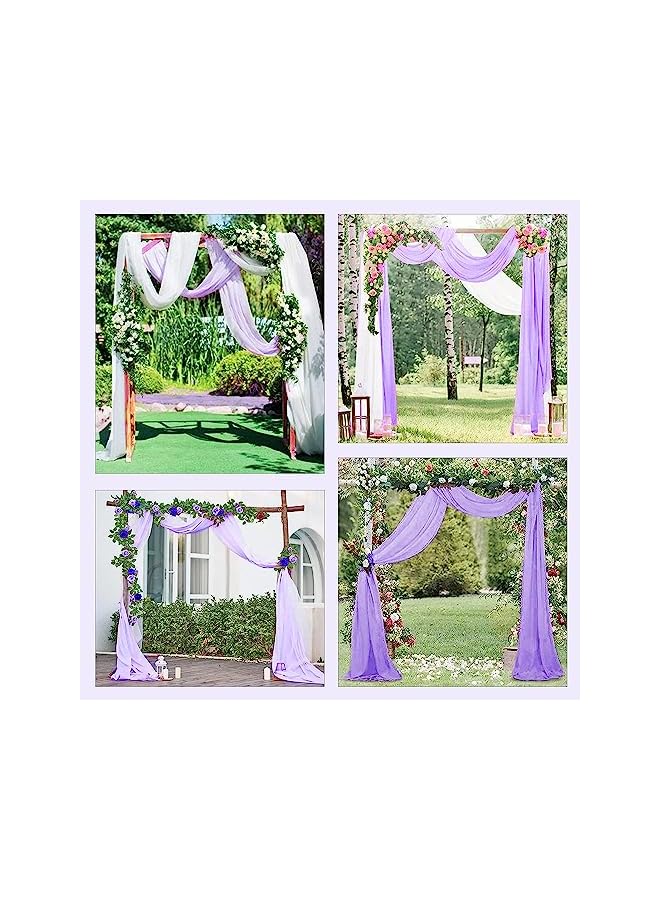 The Bros قماش تزيين قوس الزفاف، 1 لوحة 29.5" × 19 قدم ستائر قوس الزفاف البيضاء خلفية شفافة لحفل الزفاف ديكور سقف الحفلات (بنفسجي) - Image 3