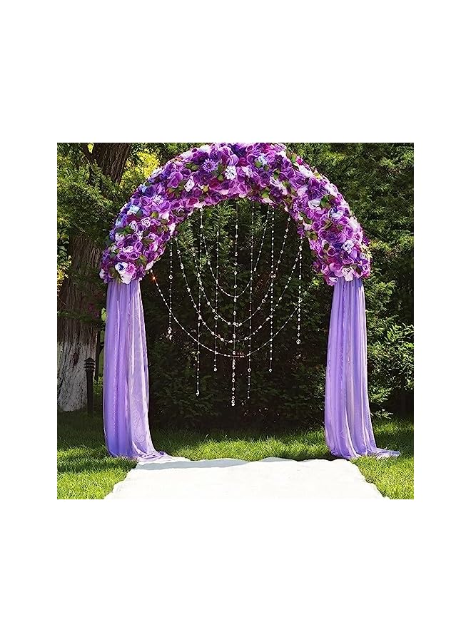The Bros قماش تزيين قوس الزفاف، 1 لوحة 29.5" × 19 قدم ستائر قوس الزفاف البيضاء خلفية شفافة لحفل الزفاف ديكور سقف الحفلات (بنفسجي) - Image 4