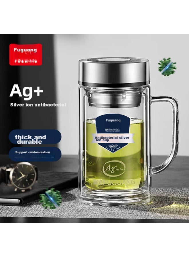 Tomimitsu Fuguang Silver Ion Antibacterial High Borosilicate Glass Cup, Large Capacity With Tea Strainer, Water Cup For Office, Thickened Tea Infuser Cup, Gift - Image 1