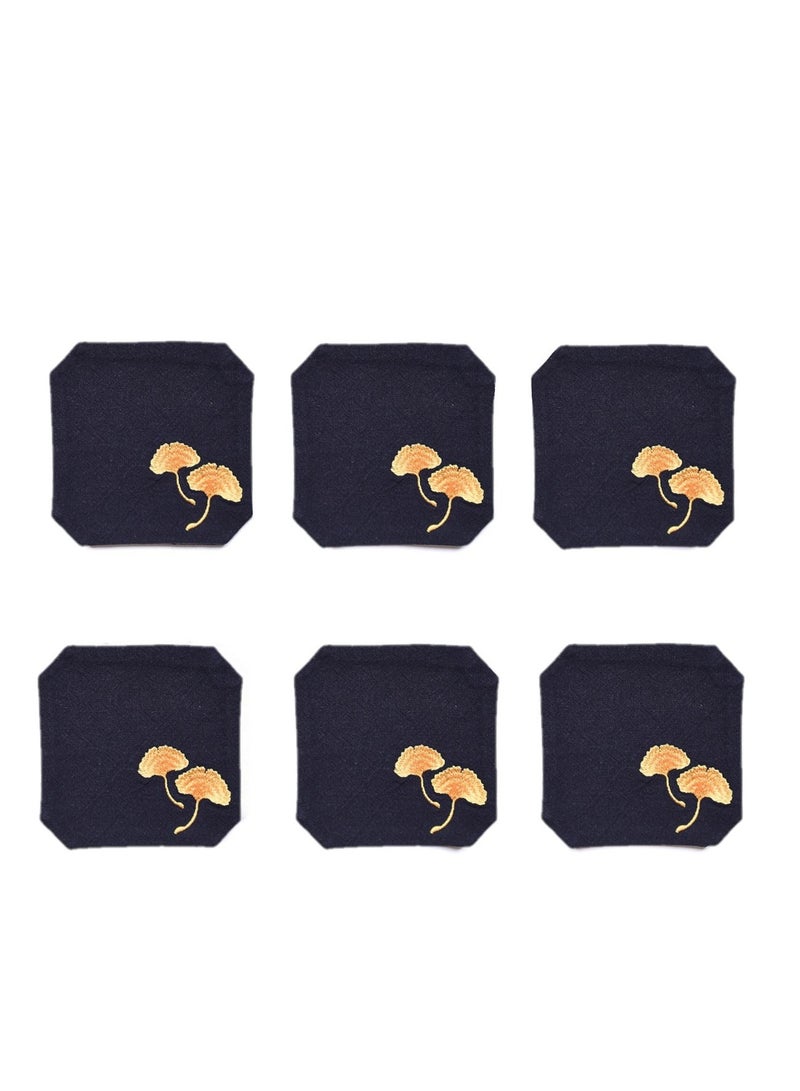 Y&D Chinese Style Cotton Linen Retro Water Absorbing Double Layer Thickened Cup Holder Fabric Embroidered Tea Cup Pad Fabric Art Cup Pad  - Image 1
