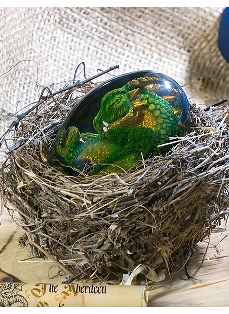 KASTWAVE - KASTWAVE Dragon Egg Ornament, Lava Dragon Egg,Crystal Transparent Lava Dragon Egg Resin Handmade Sculpture Fire Pocket Dragon Souvenir for Desktop Ornaments Exquisite Unique Gift (Blue) - Image 1