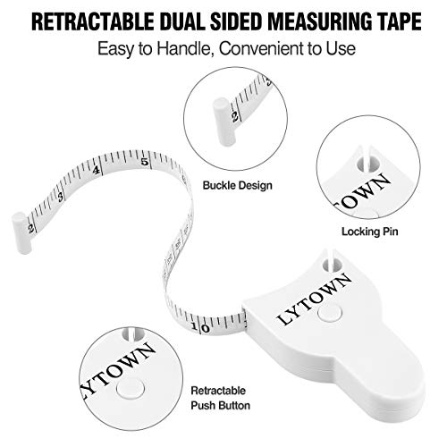 LYTOWN 2PCS Body Tape Measure 60inch (150cm), Automatic Telescopic Tape Measure for Body Measurement & Weight Loss, Accurate for Tailor, Sewing, Fitness, Handcrafts, Clothes - Image 4