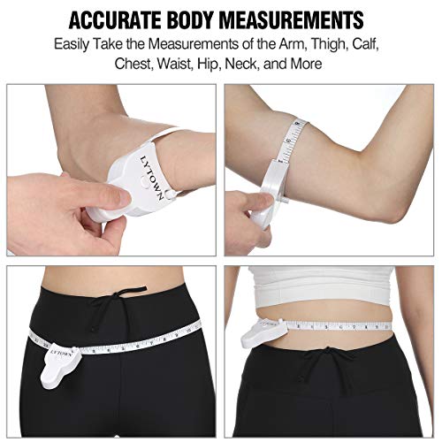LYTOWN 2PCS Body Tape Measure 60inch (150cm), Automatic Telescopic Tape Measure for Body Measurement & Weight Loss, Accurate for Tailor, Sewing, Fitness, Handcrafts, Clothes - Image 2