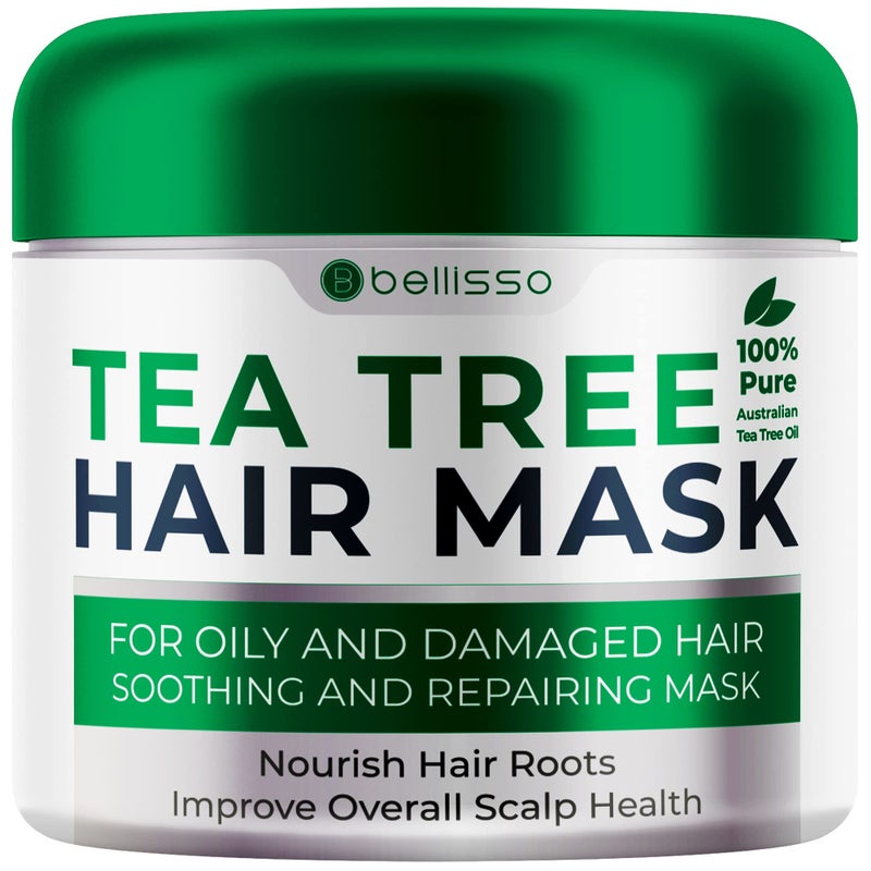 BELLISSO Tea Tree Oil Hair Mask - Deep Conditioner Treatment for All Hair Types - Intense Hydration Care and Protein Moisture Repair for Women and Men. - Image 1