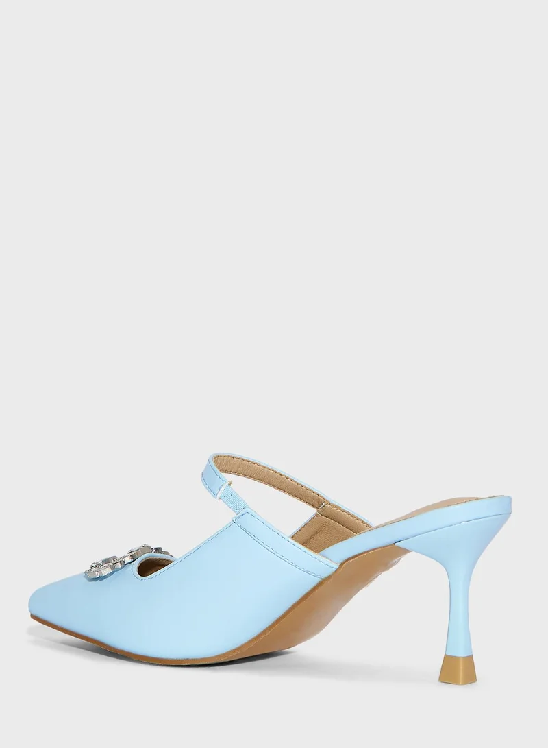 Ella Limited Edition Embellished  Heeled Mule