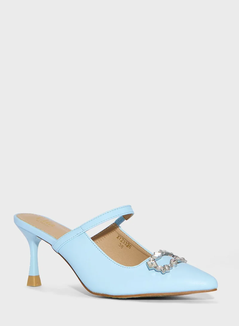 Ella Limited Edition Embellished  Heeled Mule