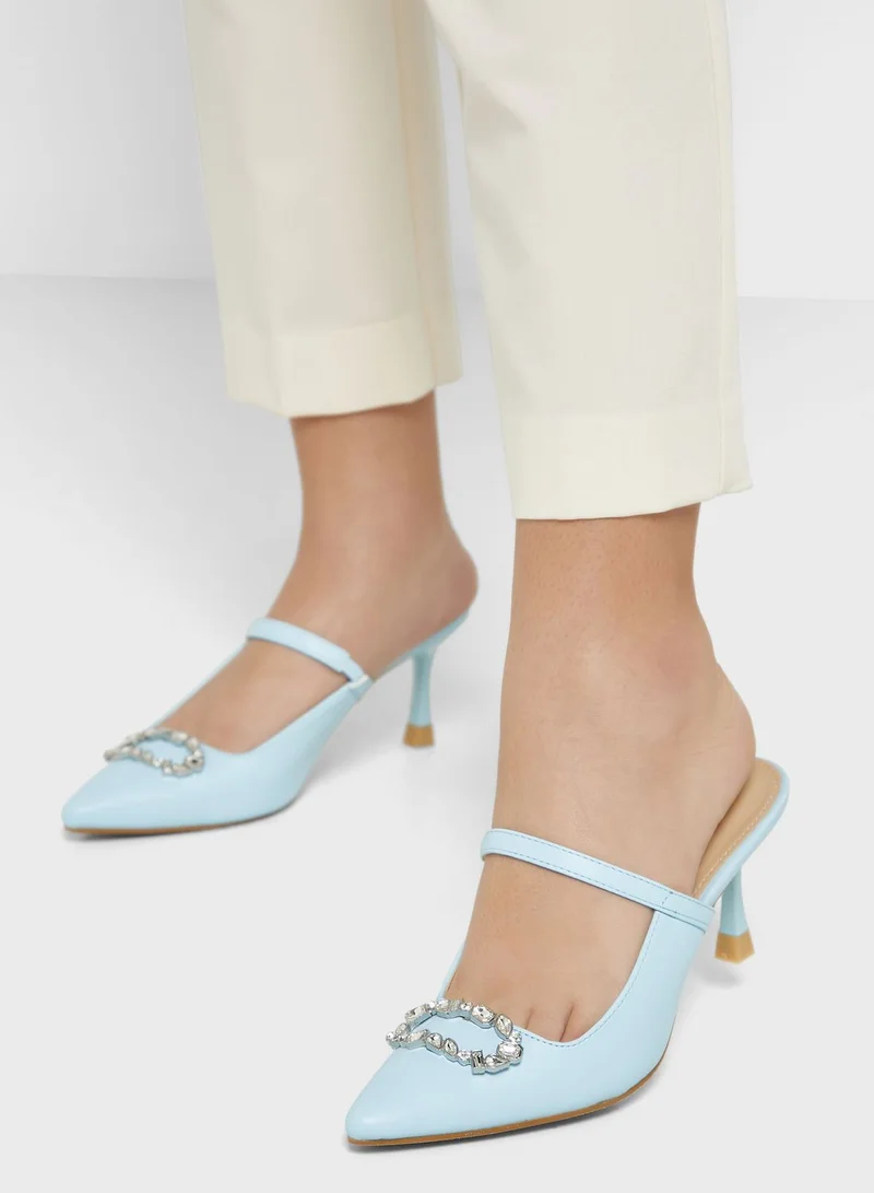 Ella Limited Edition Embellished  Heeled Mule