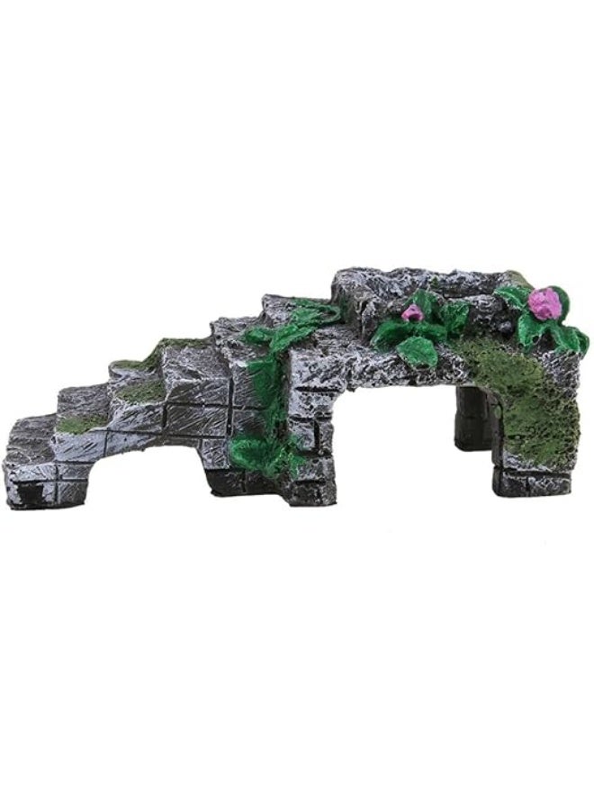 هوانغكسين سلم تسلق للسلاحف والزواحف متعدد الوظائف، منصة تسلق للسلاحف والبرمائيات من الراتنج، زينة لحوض السمك - Image 3