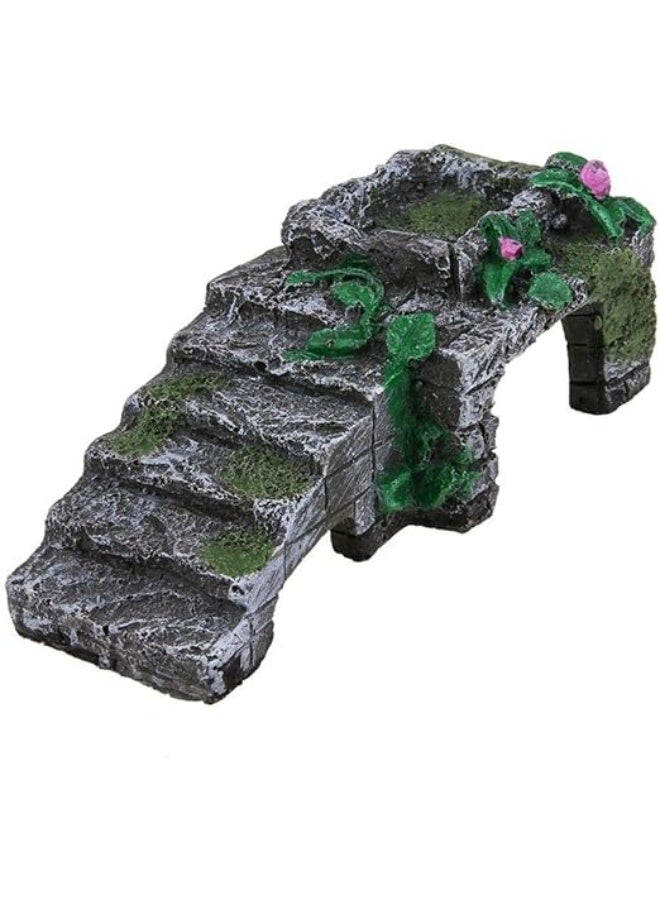 هوانغكسين سلم تسلق للسلاحف والزواحف متعدد الوظائف، منصة تسلق للسلاحف والبرمائيات من الراتنج، زينة لحوض السمك - Image 1