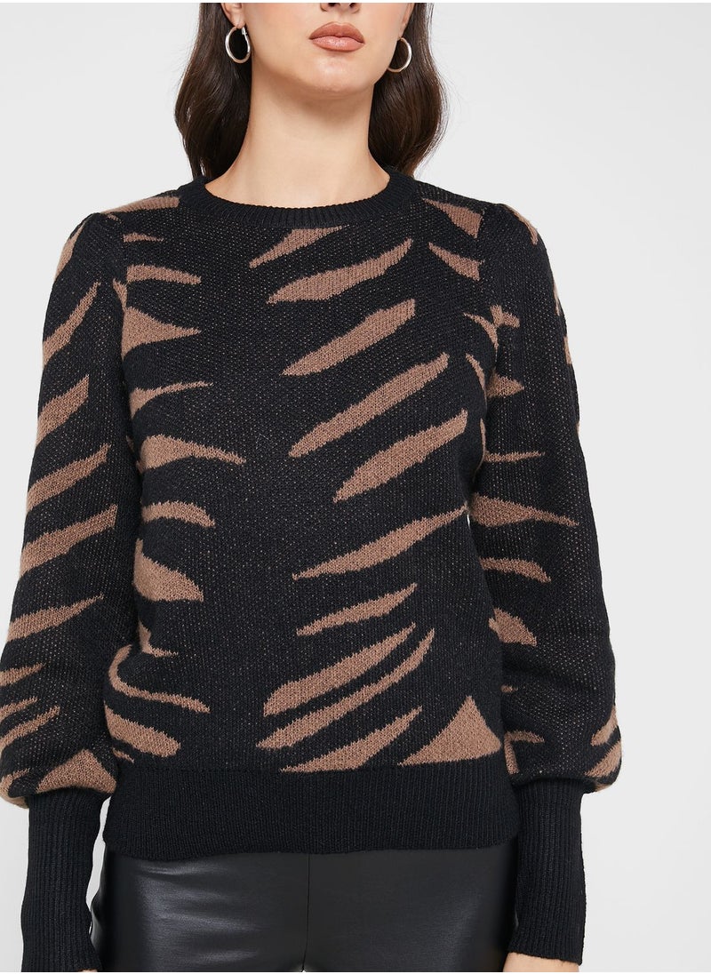 VERO MODA - Round Neck Printed Sweater - Image 1