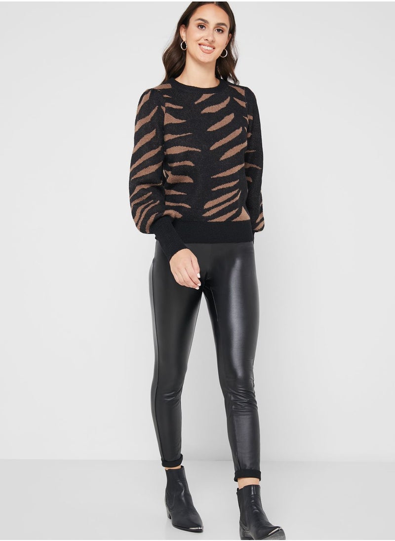 VERO MODA - Round Neck Printed Sweater - Image 1