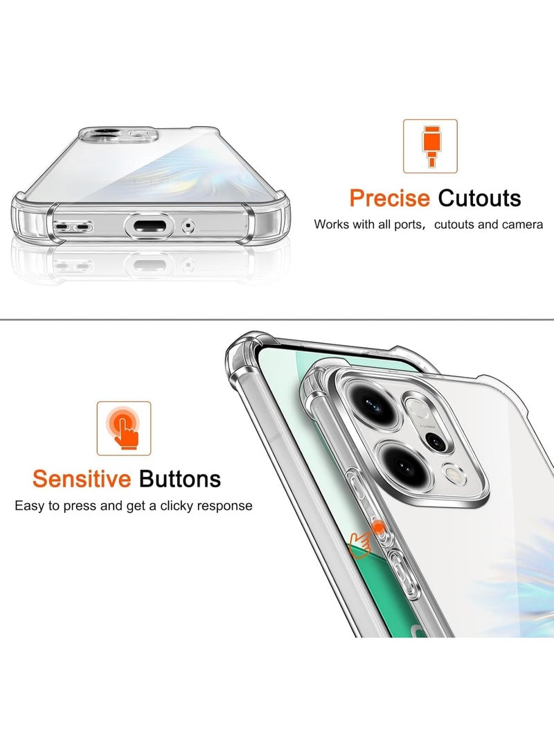 Ultra-clear silicone case for Oppo Reno 14 5G with shockproof protective corners, a slim, soft, and flexible mobile phone case made of transparent TPU material that is scratch-resistant - Image 4