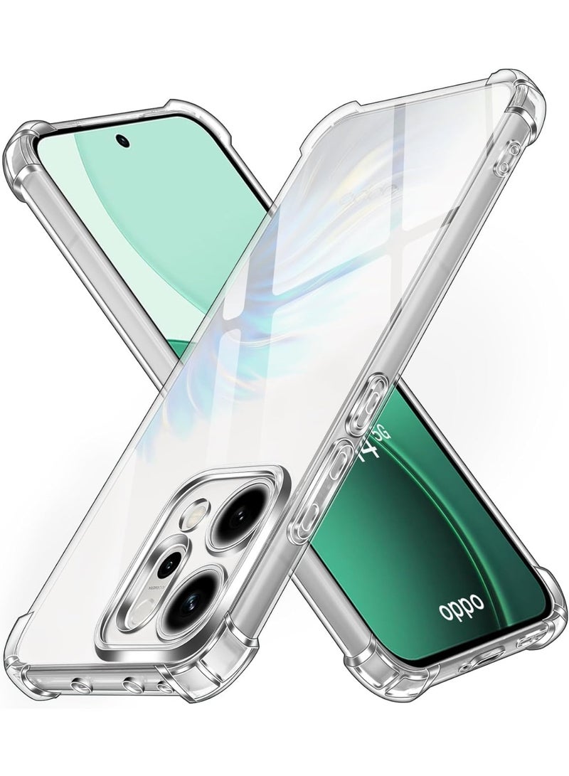 Ultra-clear silicone case for Oppo Reno 14 5G with shockproof protective corners, a slim, soft, and flexible mobile phone case made of transparent TPU material that is scratch-resistant - Image 1