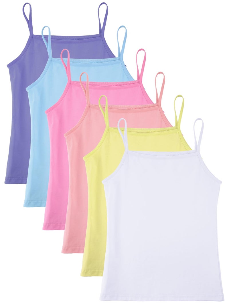 Geyoga 6 Pieces Girls Tank Top Sleeveless Racer Back Top Camisole Cami UndershirtsMacaron Colors78 Years - Image 2