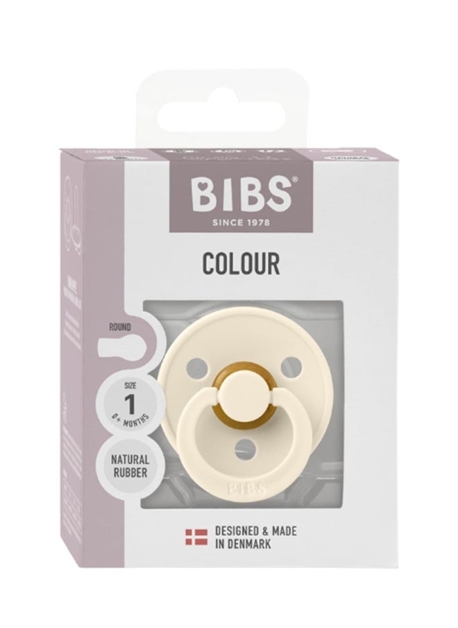BIBS Colour Baby Pacifier, Natural Latex Round Nipple, Size 1, 0-6 Months, Ivory, 1 Pieces  - Image 2
