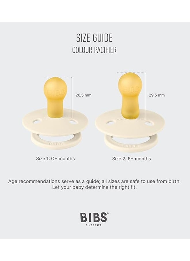 BIBS Colour Baby Pacifier, Natural Latex Round Nipple, Size 1, 0-6 Months, Ivory, 1 Pieces  - Image 4