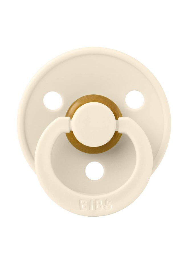 BIBS Colour Baby Pacifier, Natural Latex Round Nipple, Size 1, 0-6 Months, Ivory, 1 Pieces  - Image 1