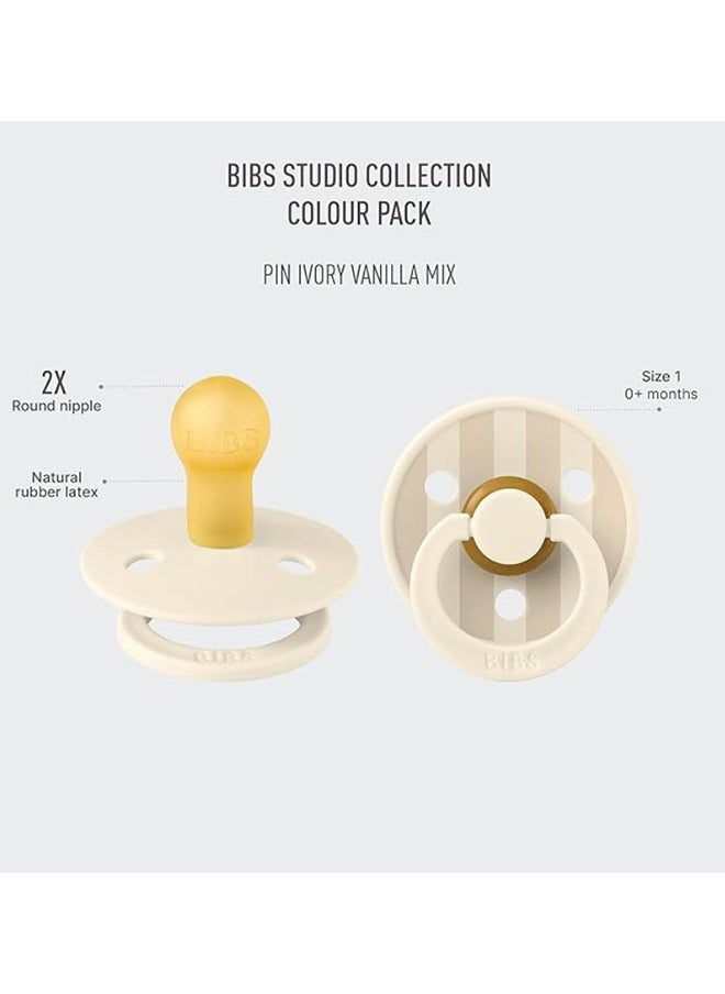 BIBS Colour Baby Pacifier, Natural Latex Round Nipple, Size 1, 0-6 Months, Ivory, 1 Pieces  - Image 5