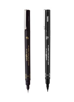 Uniball 2-Piece Unipin Drawing Brush Pen Black Ink Set  - Image 1