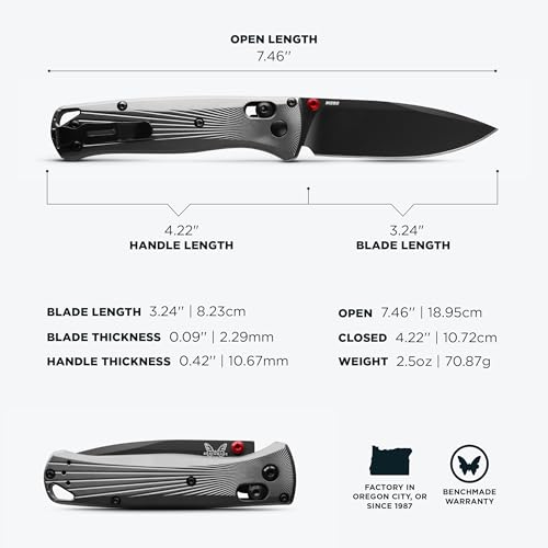Benchmade - Bugout 535 EDC Knife with Gray Aluminum Handle (535BK-4) - Image 5