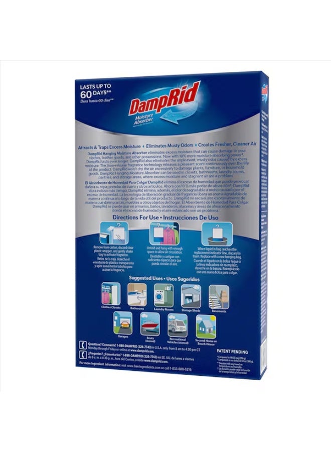 Damp Rid دامبريد مزيل الرطوبة برائحة منعشة، للتحكم في الرطوبة ومزيل للرطوبة، يمنع العفن والعفن الفطري والروائح الكريهة، للاستخدام في المنزل، الخزانة، الحمام والتخزين - Image 2