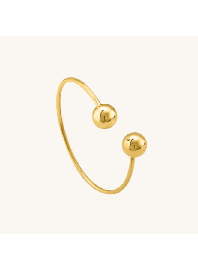 PALMONAS 18k Gold Tone Plated Ball Cuff Bangle Bracelet
 for Women - Image 1