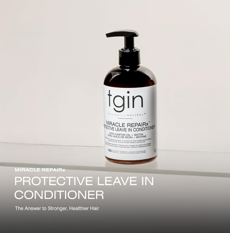 TGIN Miracle RepaiRx Leave-In Conditioner with Biotin & Black Castor Oil – 13 oz - Image 2