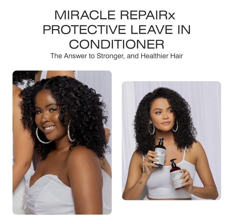 TGIN Miracle RepaiRx Leave-In Conditioner with Biotin & Black Castor Oil – 13 oz - Image 3