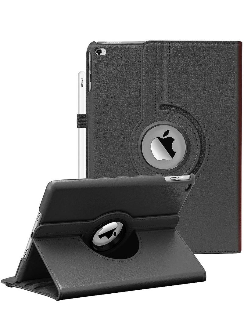ELTRAZONE 360 Degree Rotating Case Cover for iPad 9.7 (2018/2017), iPad Air 2, iPad Air - Auto Sleep/Wake - Black - Image 1