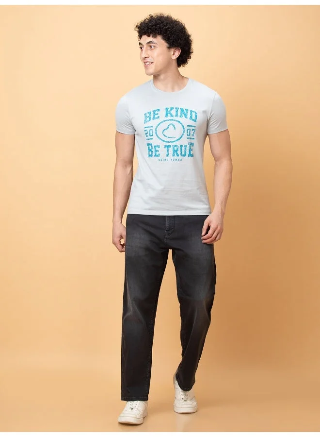 Being Human Mens Light Grey Round Neck Short Sleeve T-Shirt