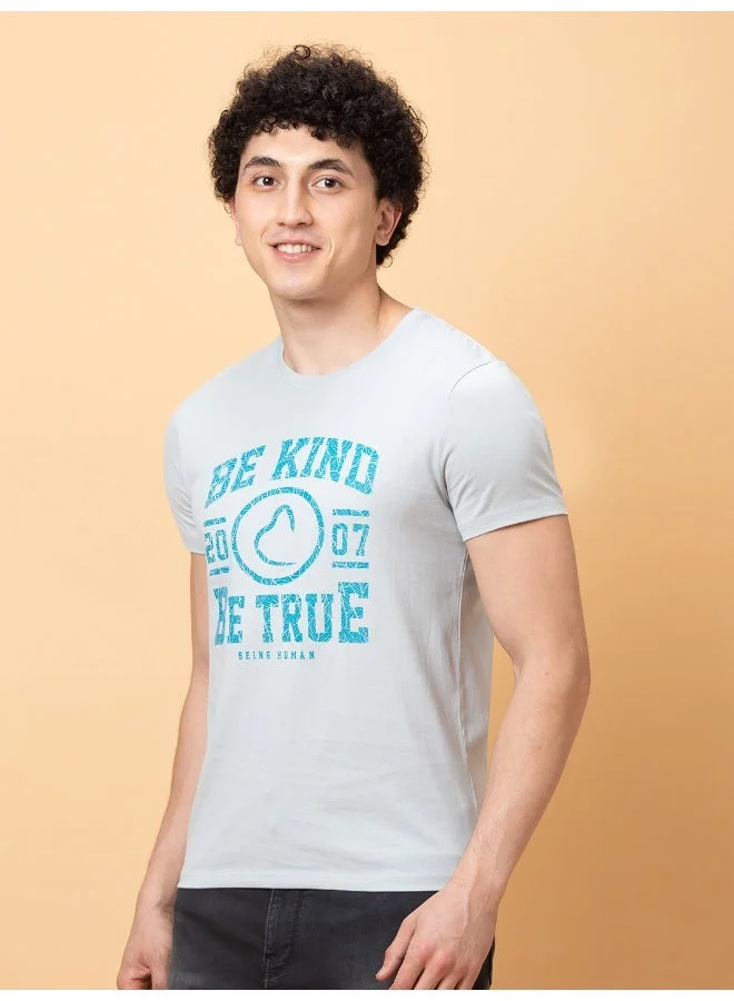 Being Human Mens Light Grey Round Neck Short Sleeve T-Shirt