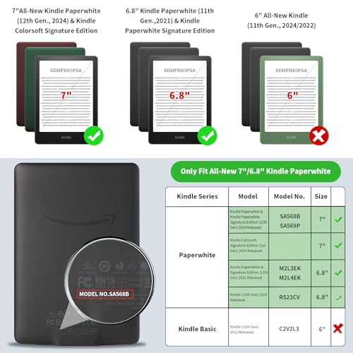 COO Case for 6.8" Kindle Paperwhite (11th Generation-2021) and Signature Edition, Premium PU Leather for 6.8" Kindle Paperwhite Case with Hand Strap, Card Slot and Foldable Stand - Image 2